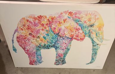 Elephant water color canvas