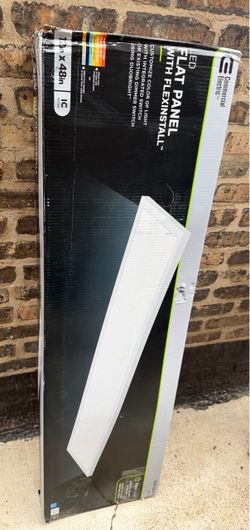 Flex Install Panel 12 in. x 48 in. White Integrated LED Flat Panel Light with 5CCT $35 EACH NEW 10 available Location W.63rd St and S. California Ave 