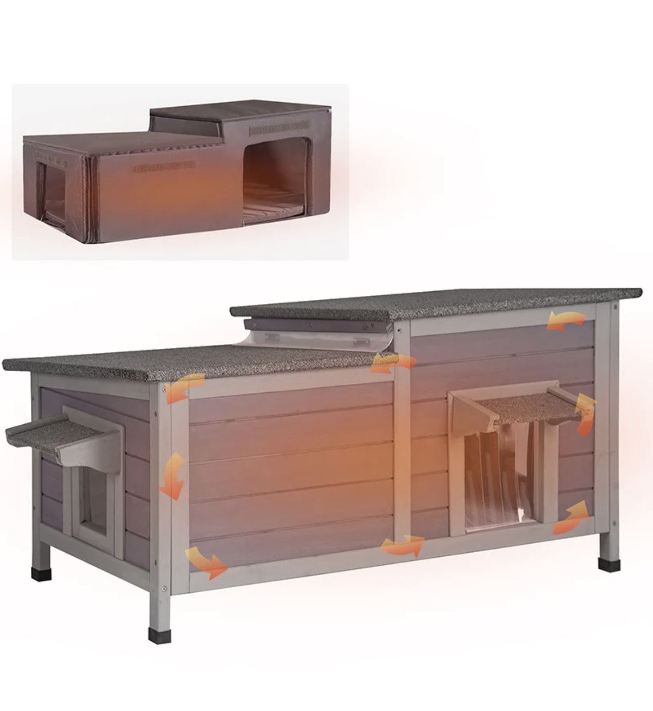 Aivituvin-AIR93-IN Insulated Cat House for Outside Winter | Warm Liner Inside