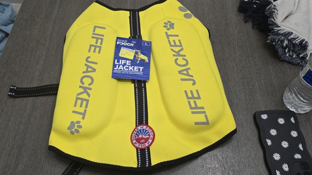 Silver Pooch Yellow Neoprene Pet Life Jacket (Large)