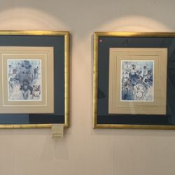 Pair Of Floral Lithographs 