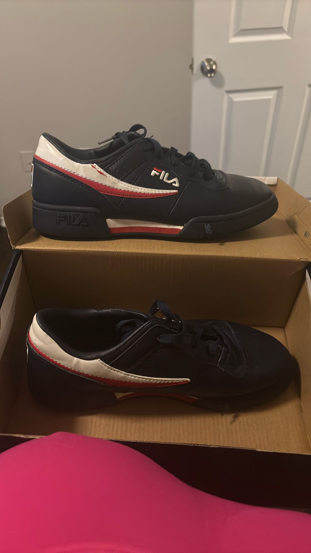Fila Shoes , Size 6.5 , Slightly Creased, Blue White And Red