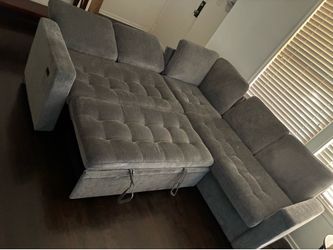 78" Sectional Sleeper Sofa Bed With Pull Out Bed