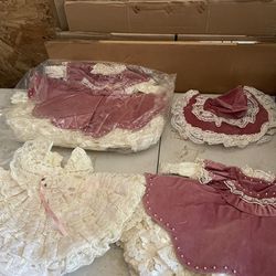 3 Doll Dresses Velvety And Lace