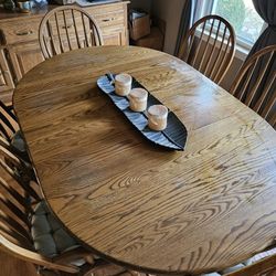 Dining Room Table With Leaf And Chair Set - $700 Obo