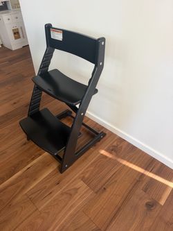 Black wooden kids dining chair