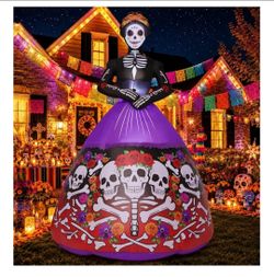 Day of the Dead Inflatable Skeleton Lady Decoration