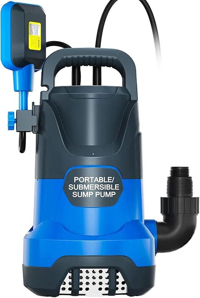 Sump Pump, IHP 3700GPH Clean/ Dirty Water Pump with Automatic Float Switch