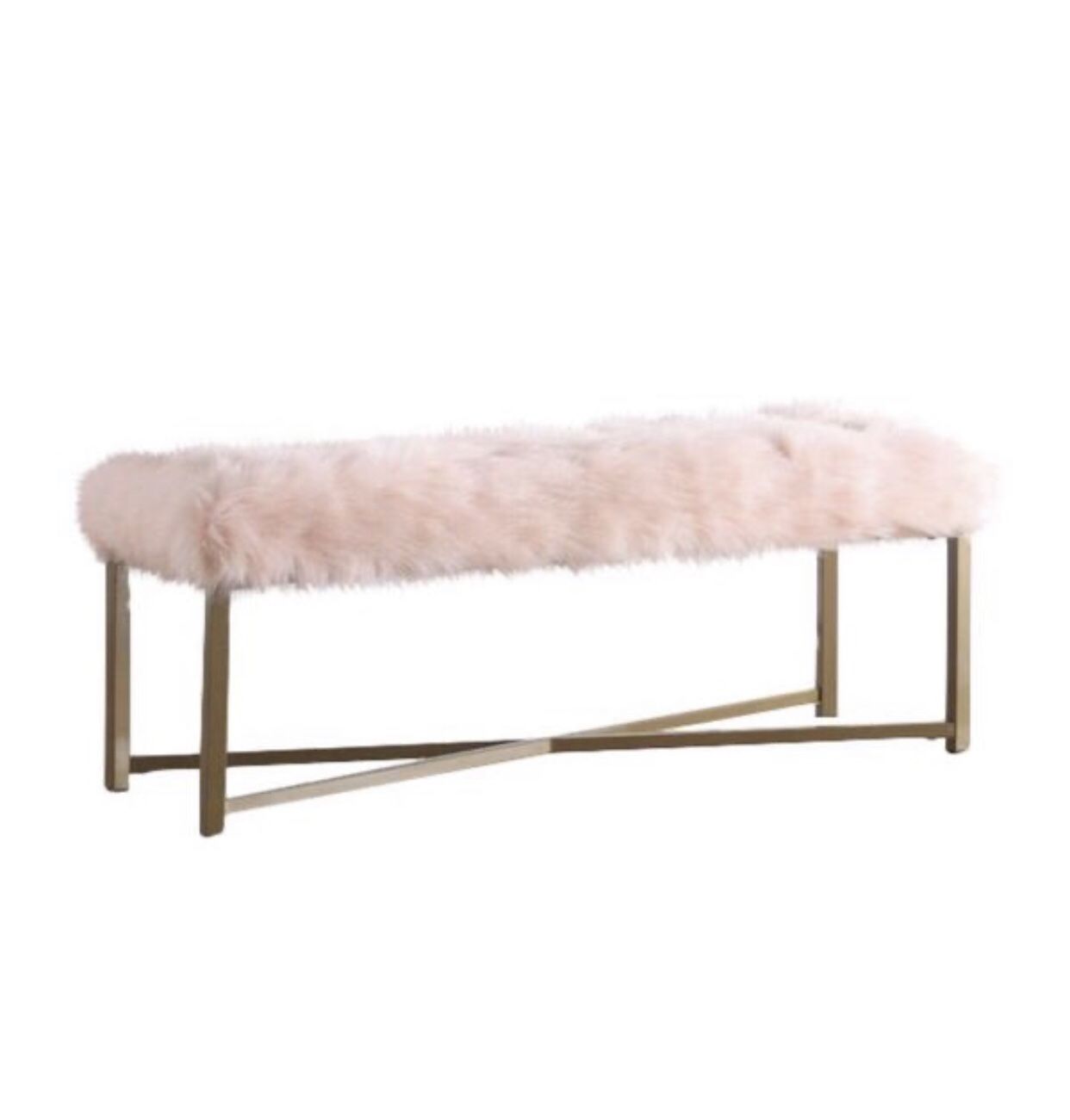 Farley pink fabric bench