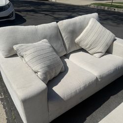 Cream Sofa Love Seat With Ottoman 