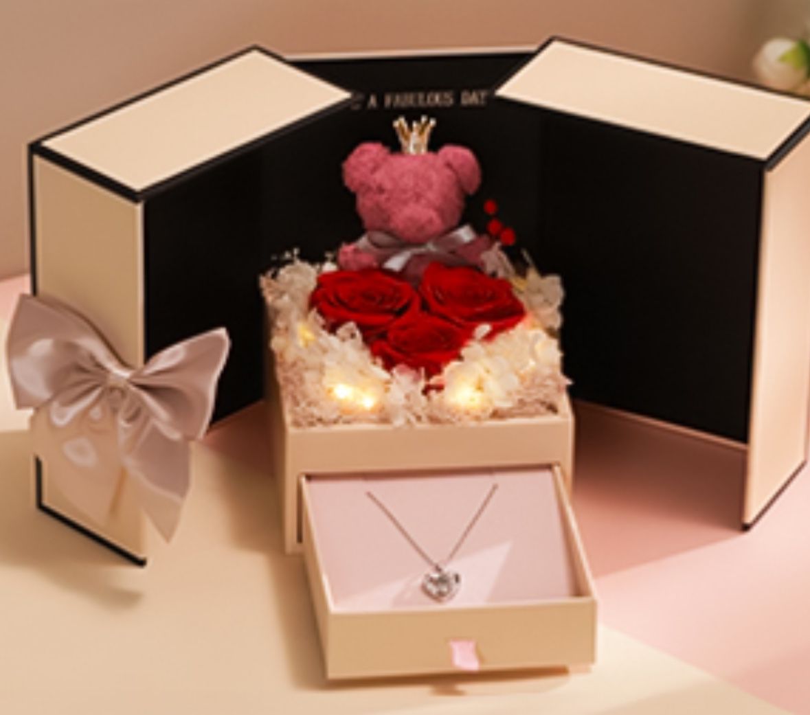 Gift Rose Bear Box 