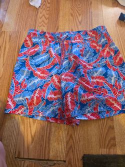 Men's Tropical Print Swim Trunks