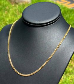 Jewelry 14k solid Yellow Gold Cuban link 23.00” Chain necklace 20.40 grams 3.00mm