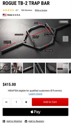 Rogue TB-2 Trap Bar w/ Rogue 9 Barbell Holder