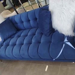 NEW SOFA BLUE VELVET 90x36
