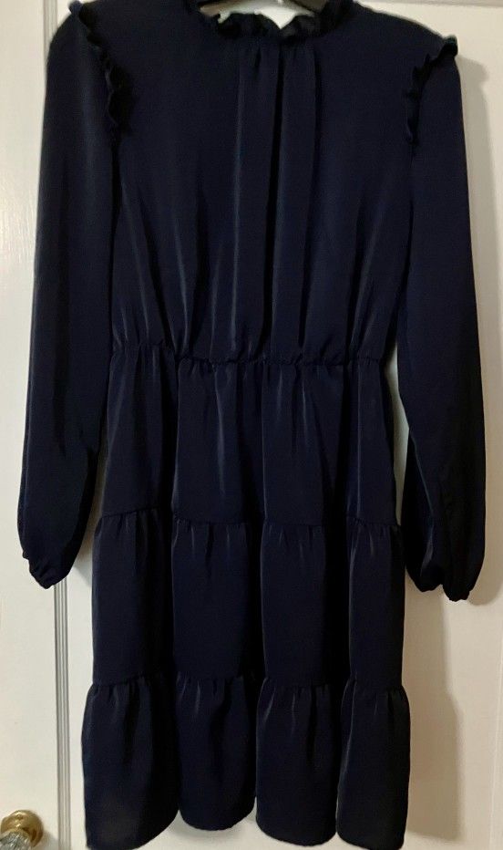 Lularoe - Annabelle Dress Navy Ruffle Tiredness Dress