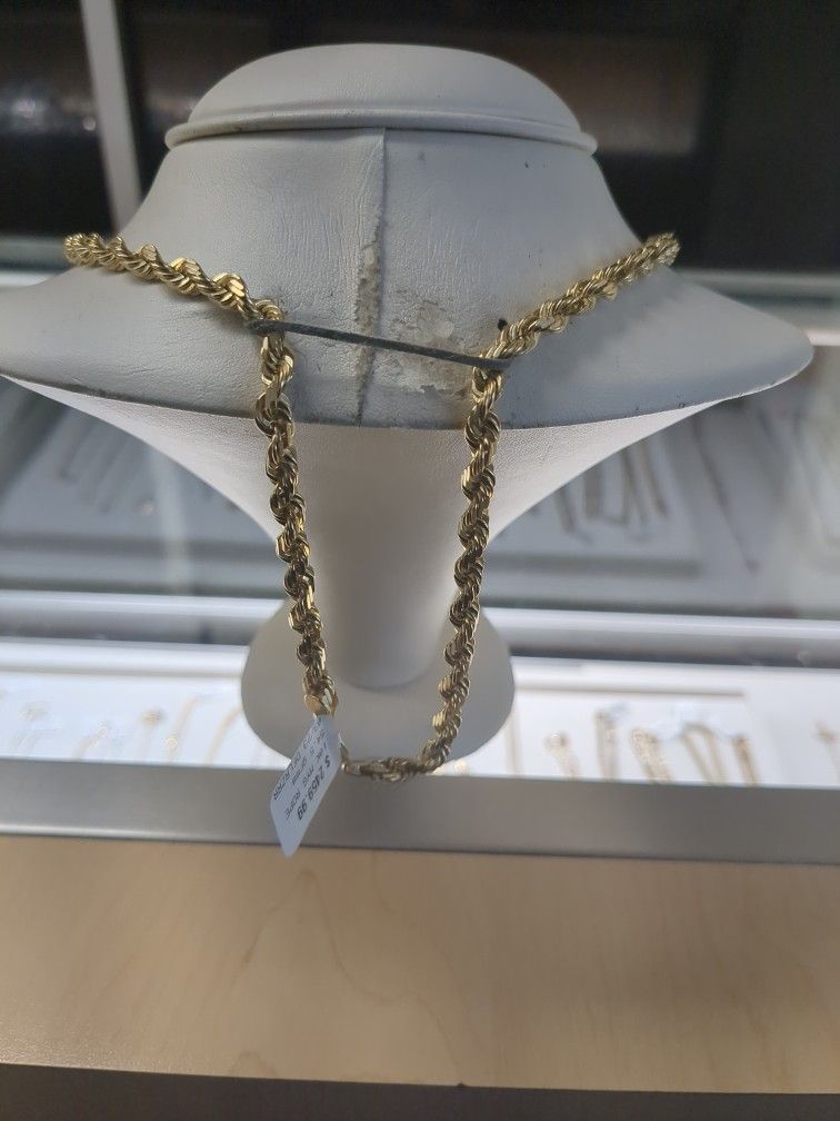 10k Solid Gold Rope Chain Grams 26 Long Layaway Available For