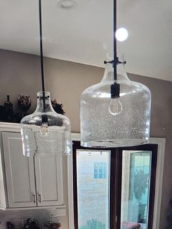 2 Glass Jug Pendant Lights – Set of 2, and Dining w/ 6 Lights