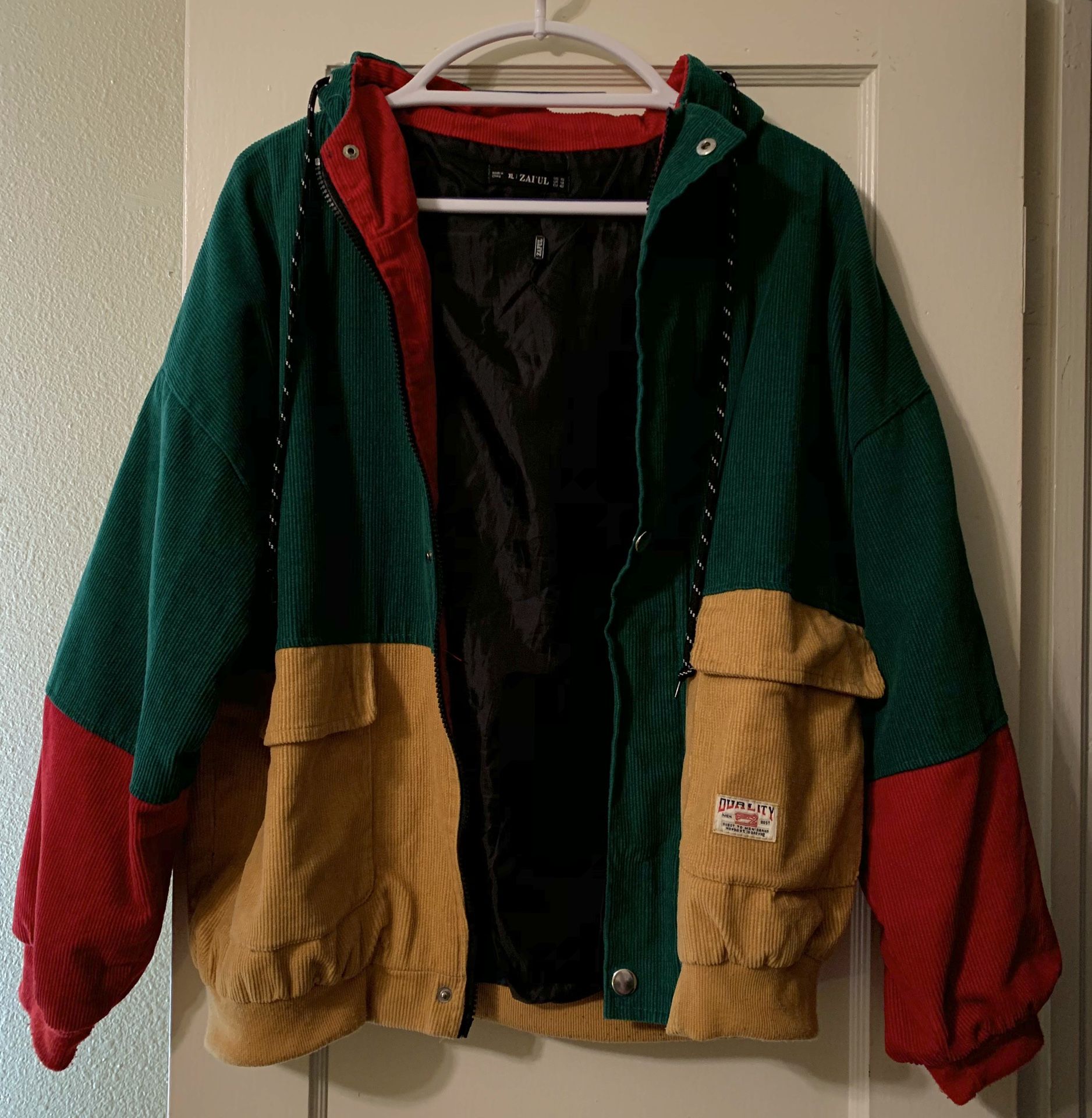 XL Vintage Panel Hoodie Jacket