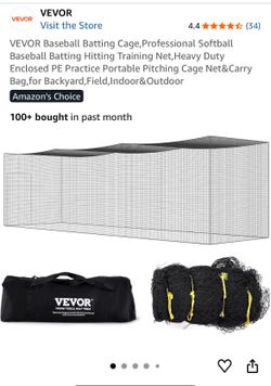 VEVOR Baseball Batting Cage,Professional Softball Baseball Batting Hitting Training Net,Heavy Duty