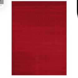 8/10 Solid Red Rug 