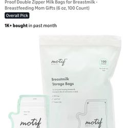 NEW BREASTMILK STORAGE BAGS - 100 Pices 