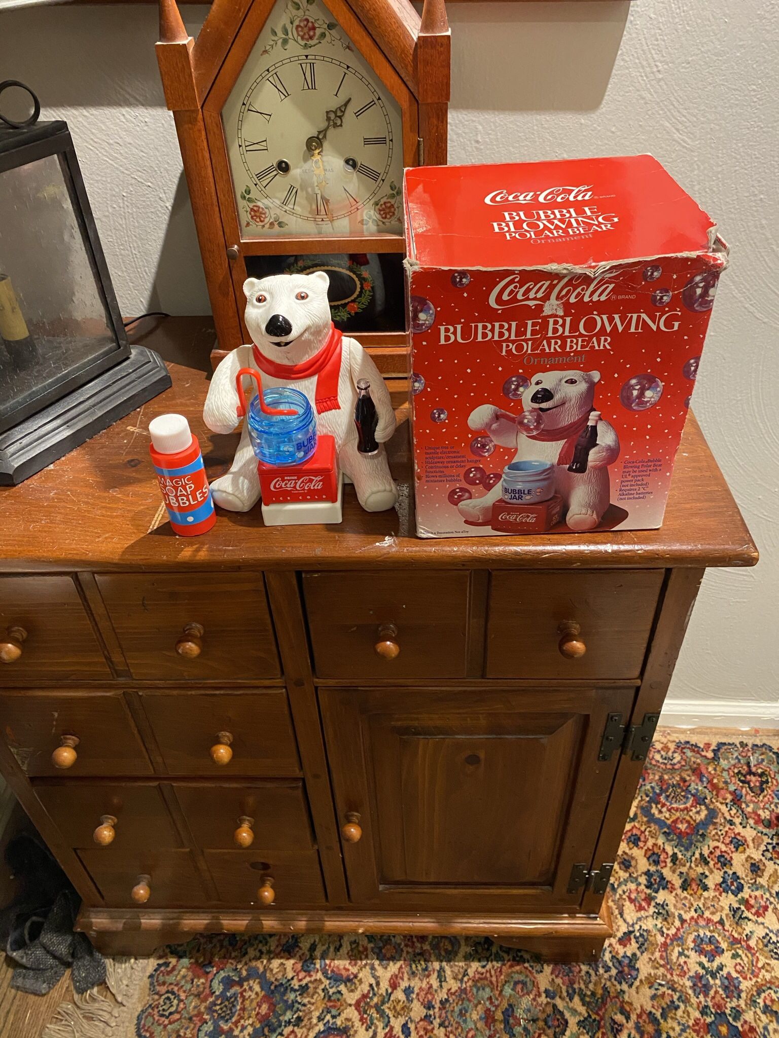 Vintage Timeless and Classic Christmas Coca-Cola Bubble Blowing Polar Bear Ornament