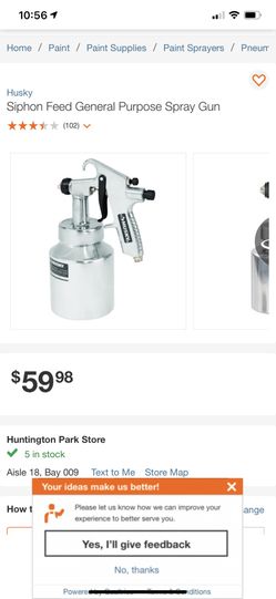 Néw Husky General Purpose Spray Gun Siphon Feed