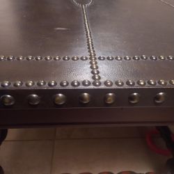 Solid Wood Leather Table Top Set 