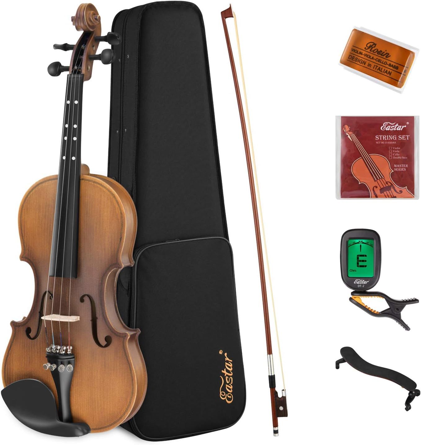Eastar 3/4 Violin Adult Child Violin for Beginner Student Kid Violin Starter Kit Learning Point String Bow Bridge(EVA-3)