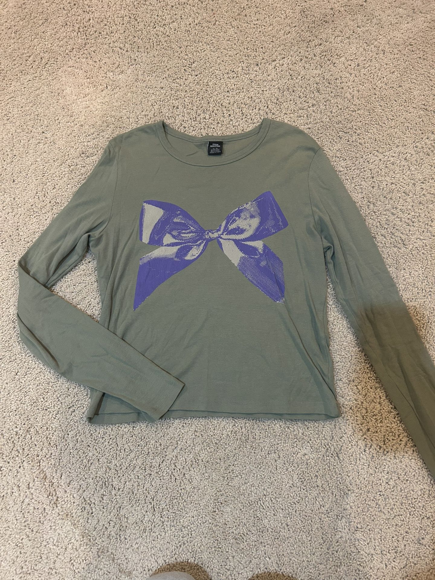 Urban Outfitters Sage Green Bow long sleeve
