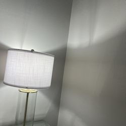 One Gold Glass Lamp With Light 💡 Almost New 