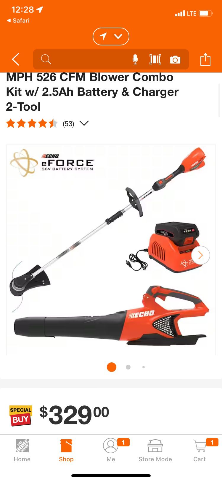 ECHO eFORCE 56V Cordless Battery 16 in. Trimmer and 151 MPH  Blower Combo Kit 