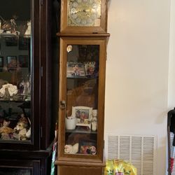 Grandfather Clock W/ligted Curio Cabinetg 