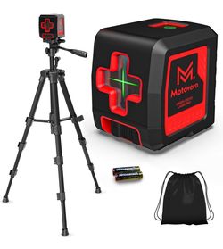 Self Leveling Laser Level 100ft, Green Cross Line with Tripod, 4 Brightness Modes