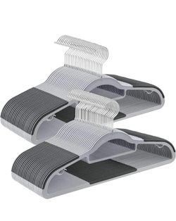 Pack of 50 Coat Hangers, Heavy-Duty Plastic Hangers