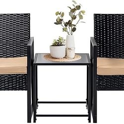Patio Furniture Set,Wicker Bistro Set 3 Pieces Outdoor Furniture