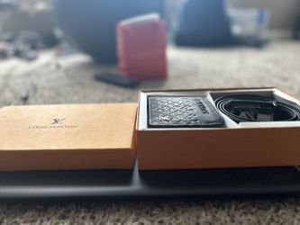 LV Leather Wallet and Belt