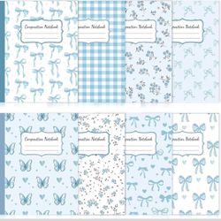40Pack Blue Bow Composition Notebooks 