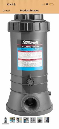 XtremepowerUS Inline Automatic Chlorinator Chemical Chlorine Feeder for Above Ground Pool, Inground Swimming Pool Chlorine Dispenser Tablet in-line Au