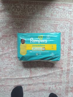 Pampers Swaddlers Size 1 Diapers 32 Count