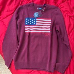 Chaps US Flag Mens Sweater Size M