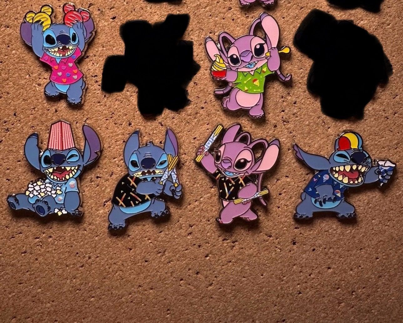 2025 Disney Parks Stitch Attacks Snacks Mystery Pin Set Bundle (Stitch & Angel)