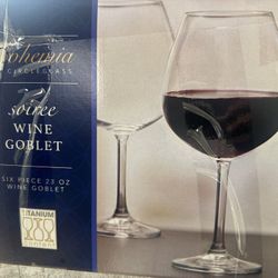 6 pc wine goblet set, 23oz