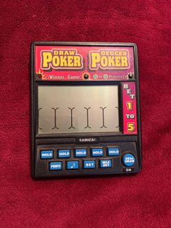 DRAW POKER DEUCES POKER Electronic Handheld Game (1-2 Players) by Radica