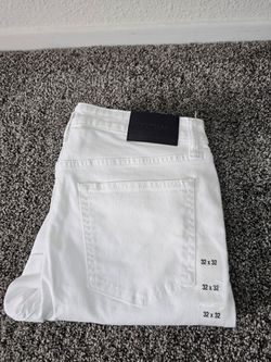 Express Men’s Slim Hyper Stretch White Distressed Jeans 32x32