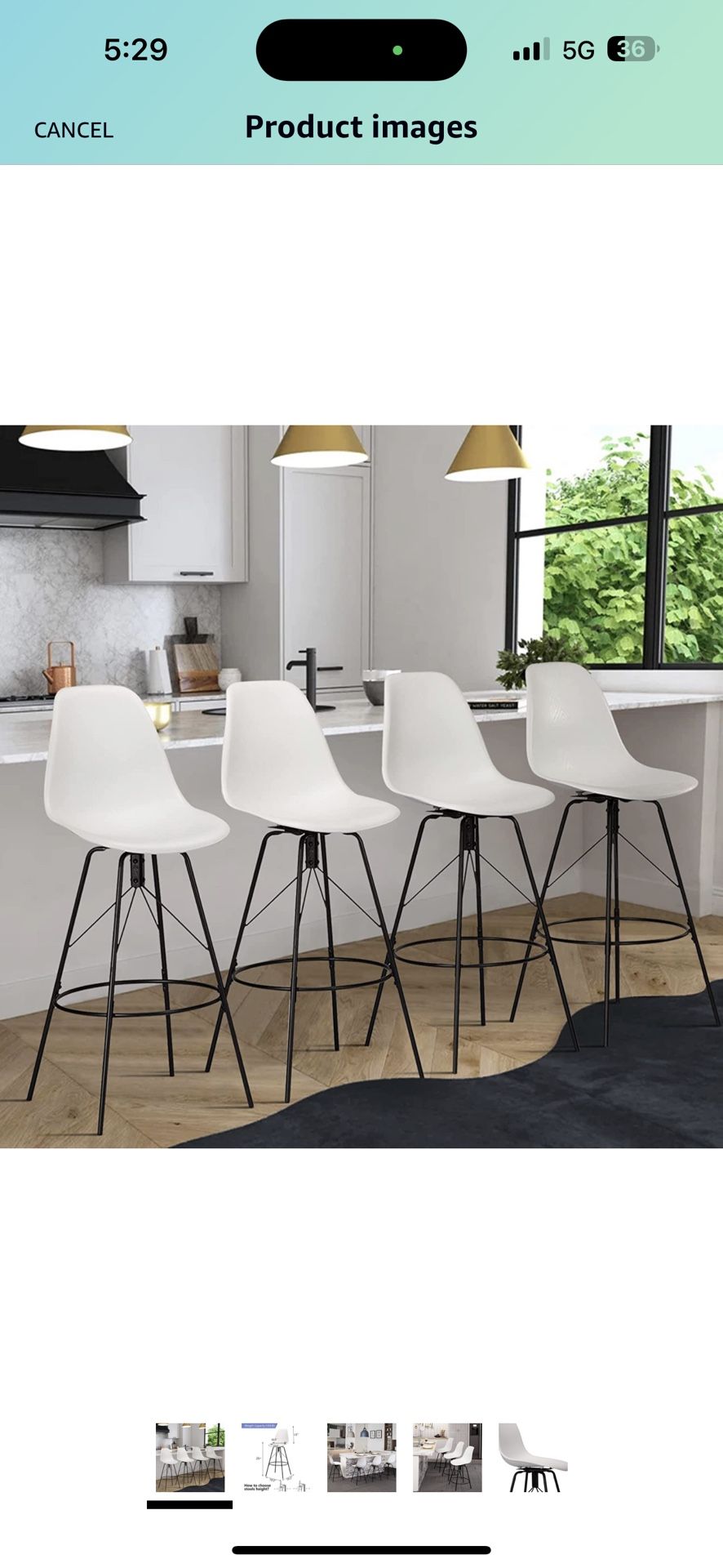 26inch Swivel Counter Bar Stools Set of with Backs Mid Century