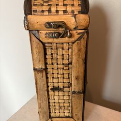 VTG Three HandsCorp. Wine/Liquor Wood BAMBOO  BOTTLE CARRY CASE