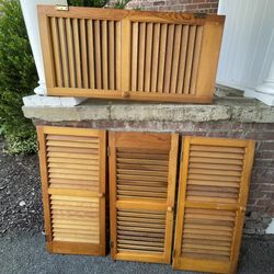4 Solid Wood Shutters Louvres.39”x18”x1”.