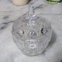 Vintage 24% Lead Crystal Trinket Dish With Lid By Chung Chung